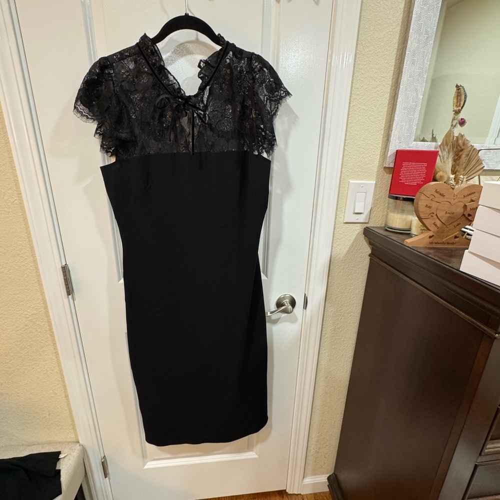 Shoshanna Black Lace Mini Dress
